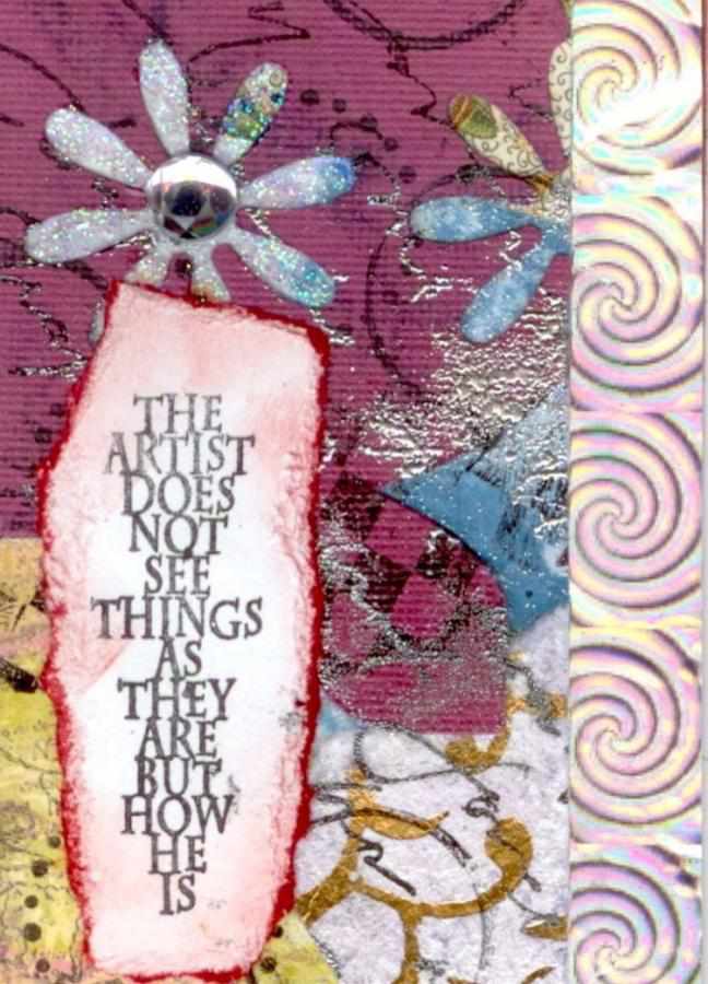 How to create a Collage ATC Using Scraps of Paper and Stamping