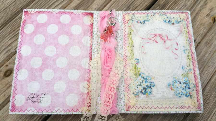 Flowers and Lace Fabric Cover Junk Journal