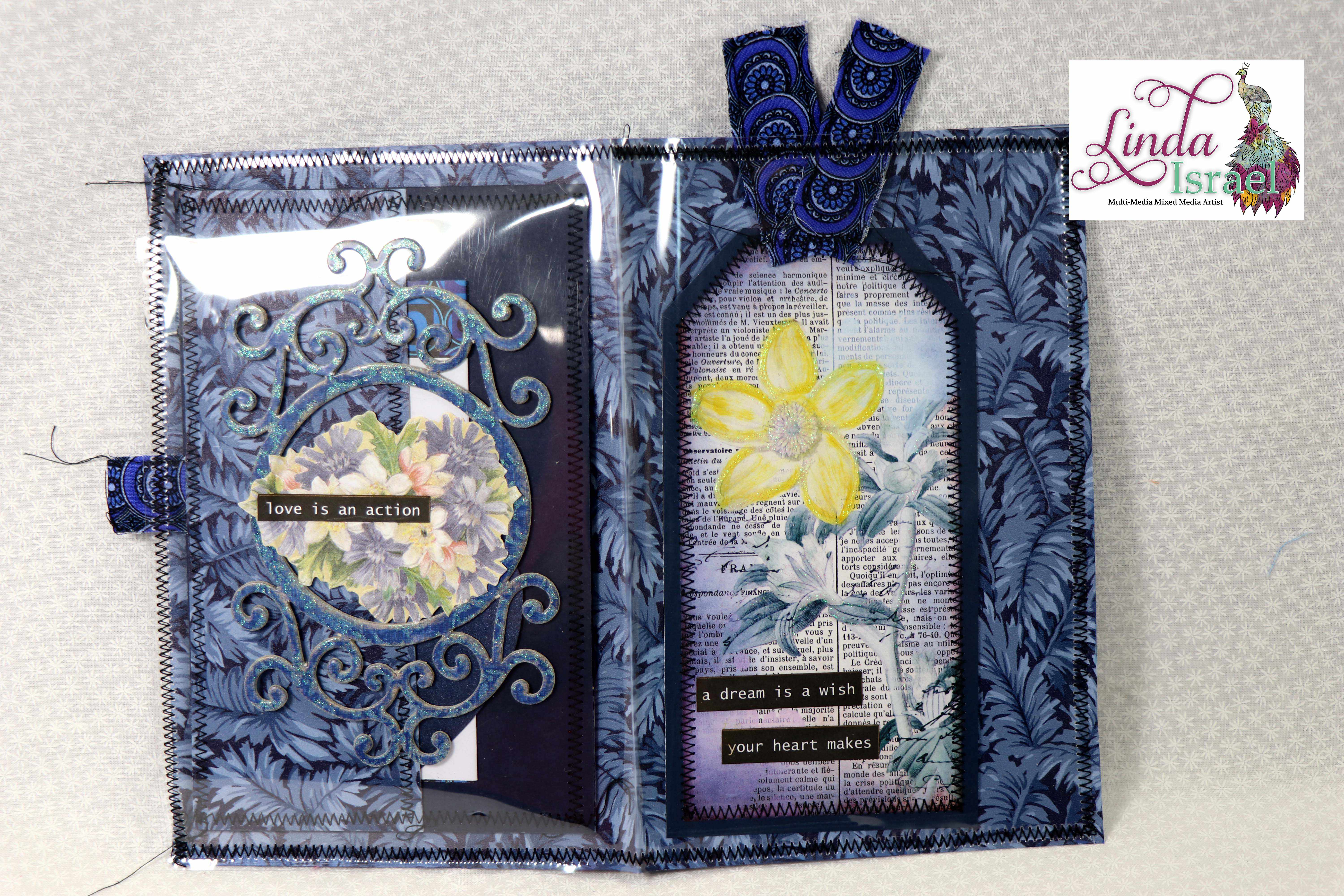 Dark Blue Junk Journal Page Tutorial