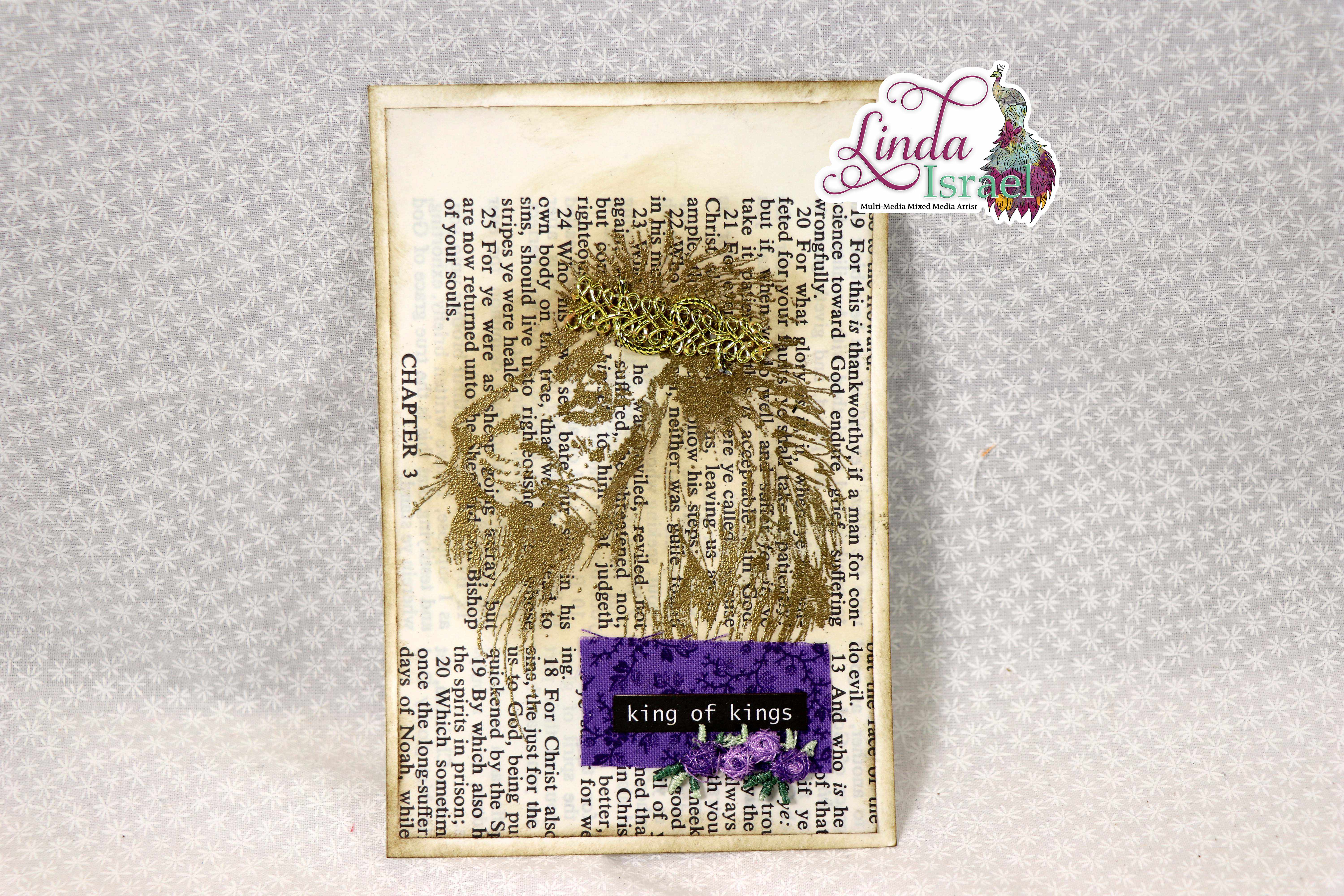 Stamped Heat Embossed Lion Journal Card Tutorial