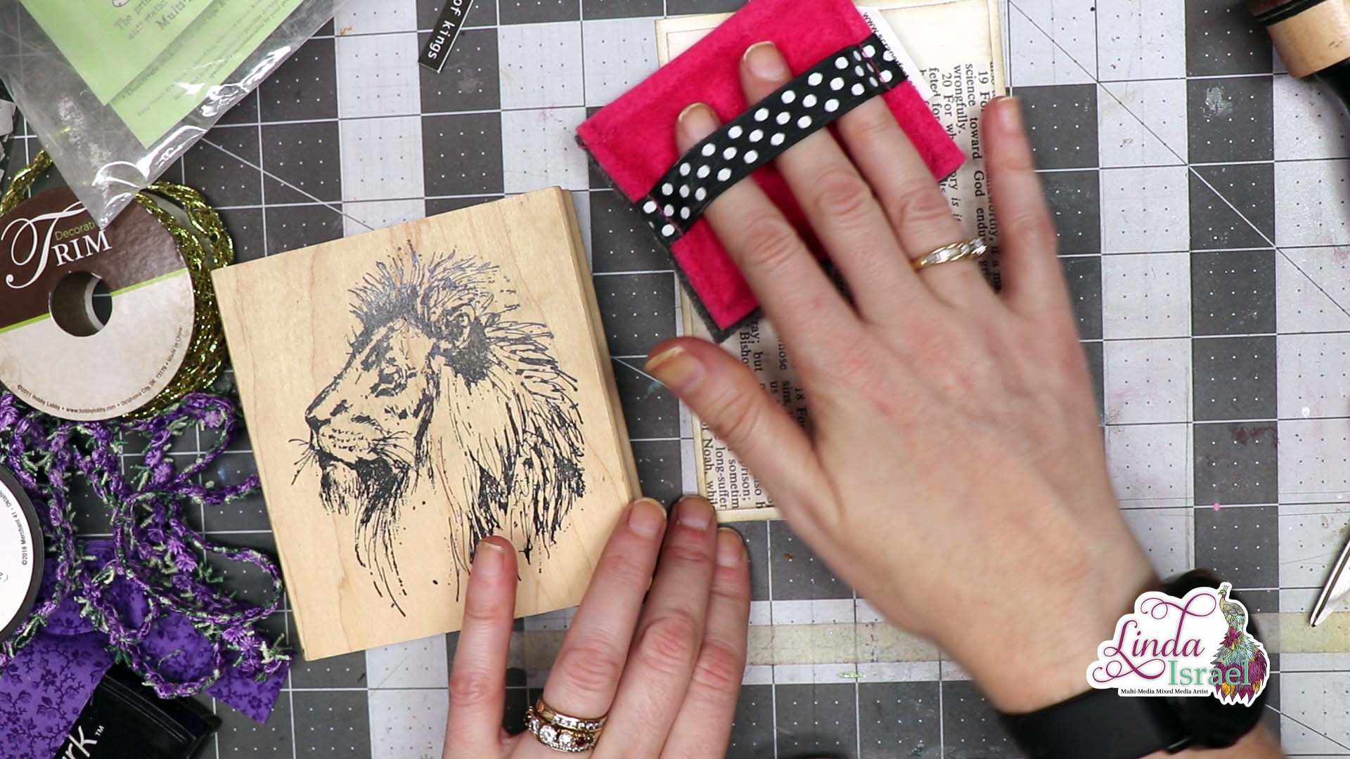 Stamped Heat Embossed Lion Journal Card Tutorial