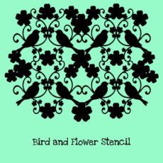 Bird and Flower Stencil