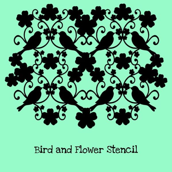 Bird and Flower Stencil