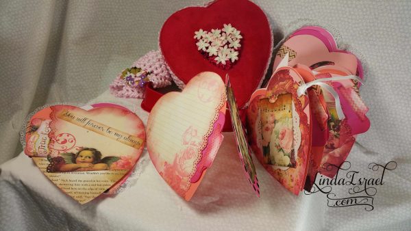 Valentine Junk Journal in Heart Box