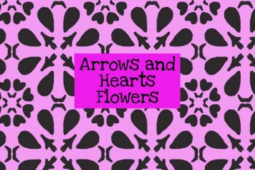 Arrows & Hearts Flowers Stencil