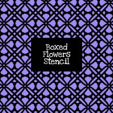 Boxed Flowers Stencil