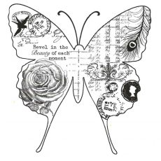 CFF128F Collaged Butterfly