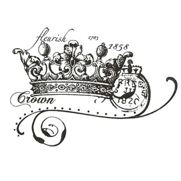 CHC213D Crown Collage Rubber Stamp