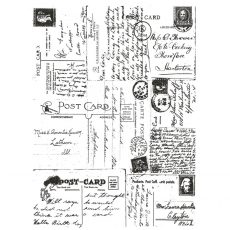 CHF224G Postcard Collage Rubber Stamp