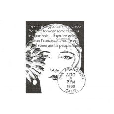 CBG118C Flowers in Her Hair Small Rubber Stamp