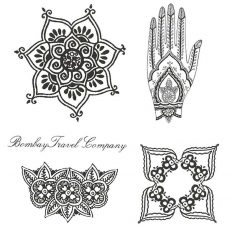 CTP133F Bombay Travel Company Cube Rubber Stamps