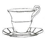 CUK115E Tea Cup Rubber Stamp