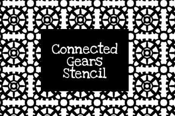 Connected Gears Stencil