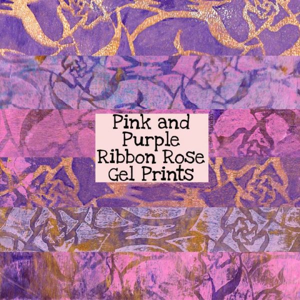 Pink and Purple Ribbon Rose Gel Prints