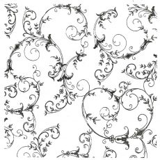 CFF412K Spiraling Leaves bkg Rubber Stamp