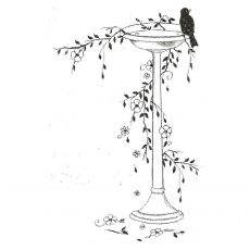 CFF723E Bird Bath Rubber Stamp