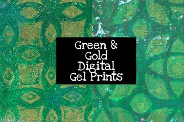 Green and Gold Digital Gel Prints