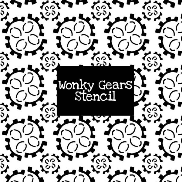 Wonky Gears Stencil
