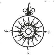 CNA202E Mariner's Compass Rubber Stamp