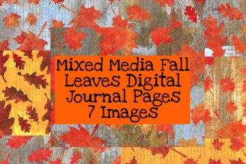Mixed Media Fall Leaves Digital Journal Pages