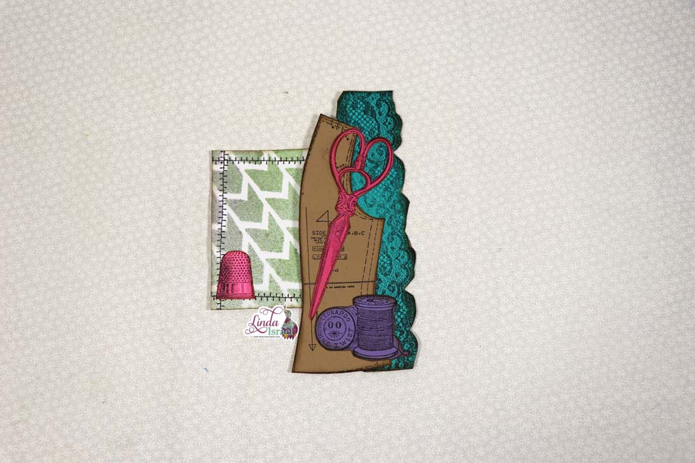 Sewing Themed Stamped Embellishment Tutorial