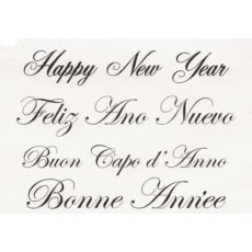 CHO154D Happy New Year Quartet Rubber Stamps
