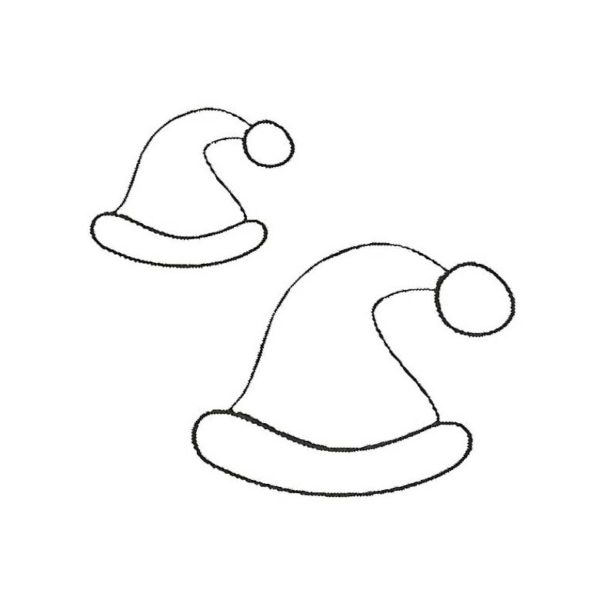 CHO122D Santa's Hat Duo Rubber Stamps
