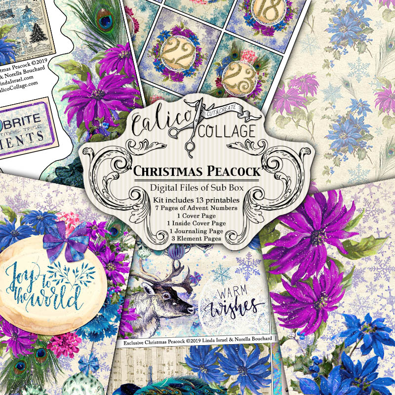 Christmas Peacock Digital Journal Kit add on for Subscribers only - Image 9