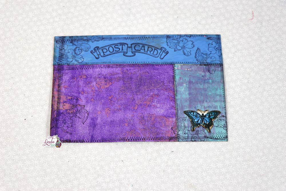 Day 8 Embellished Postcards as Journal Cards
