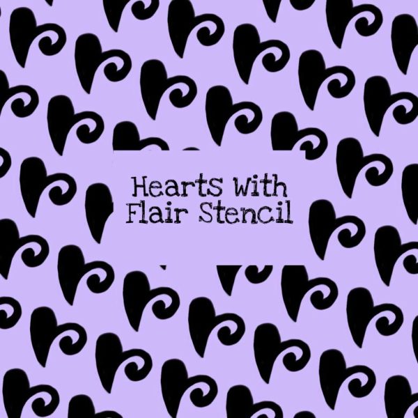 Hearts With Flair Stencil
