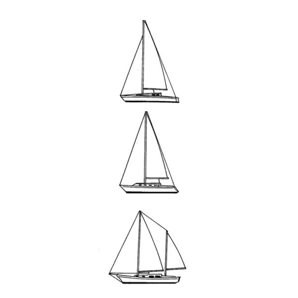 CNA122C Boats In A Row Rubber Stamp