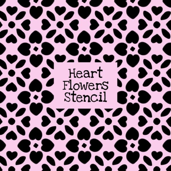 Heart Flowers Stencil