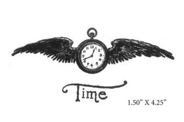CGE126F Time Flies Lg Rubber Stamp