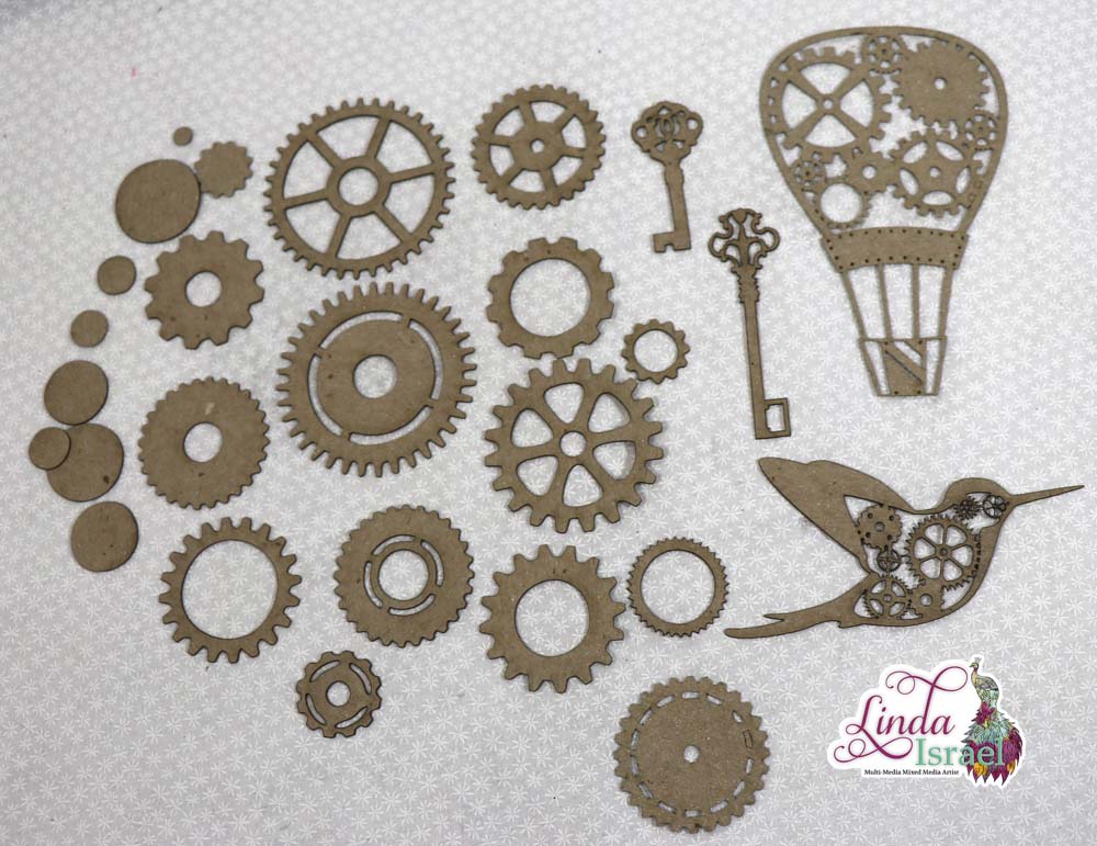 Steampunk Hot Air Balloon and More Chipboard Pieces