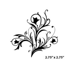 CFF618D Feather Floral Rubber Stamp