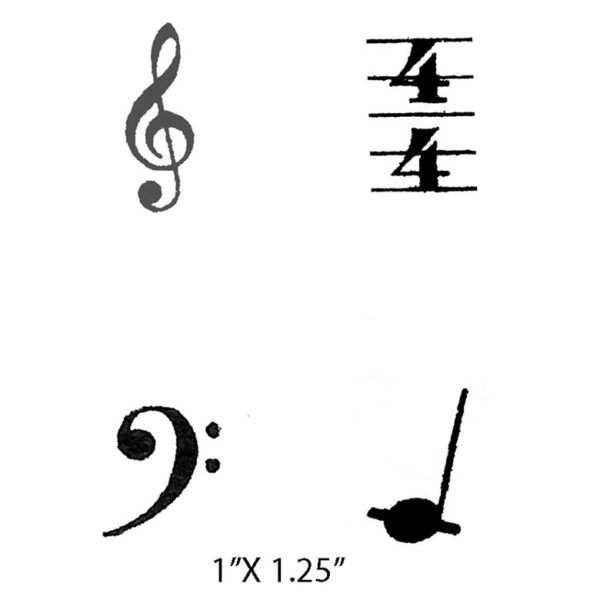 CHF211E Music Cube Rubber Stamps