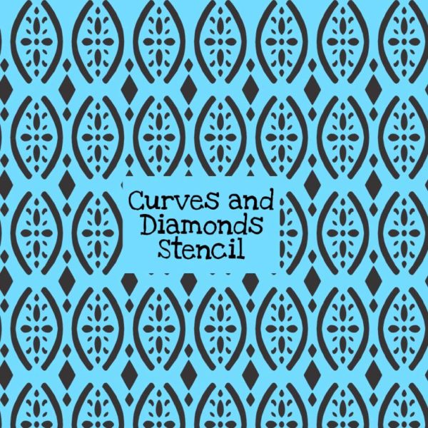 Curves and Diamonds Stencil