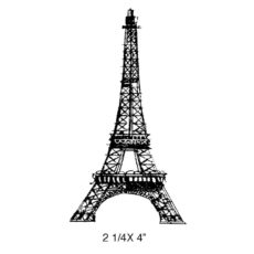 CPR114D Eiffel Tall Rubber Stamp