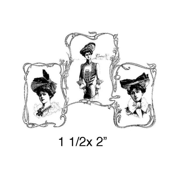 CPR1186C Trois Femmes Rubber Stamp