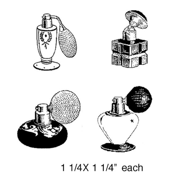 CPR213D Perfume Cube Rubber Stamps