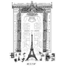 CPR306G Eiffel Gardens Rubber Stamp
