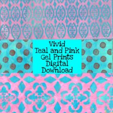 Vivid Teal and Pink Gel Prints Digital Download