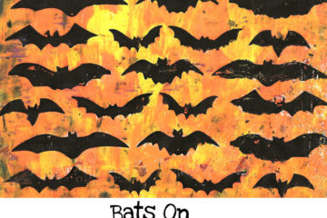 Bats On Yellow & Orange Gel Print Digital Download