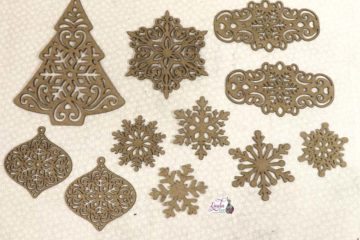 Eleven Snowflake Chipboard Elements