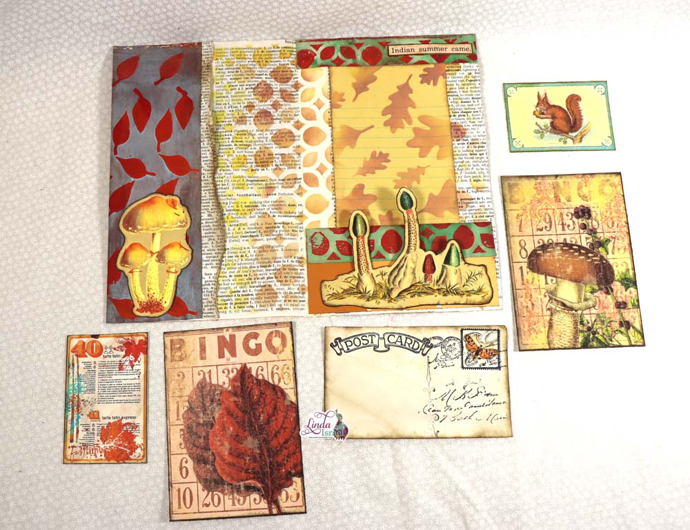 Autumn Gel Printing into Junk Journal Page Tutorial