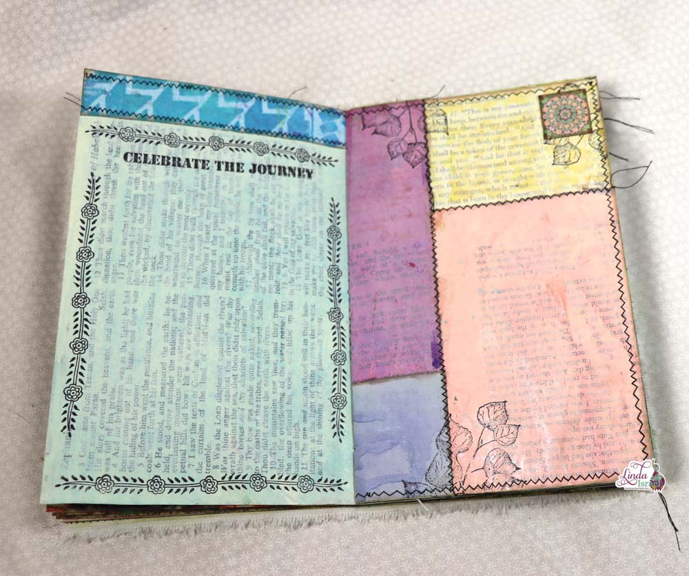 Gel Print Fabric Junk Journal Cover Tutorial