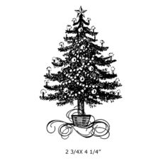 CHO132F Decorated Tree Rubber Stamp