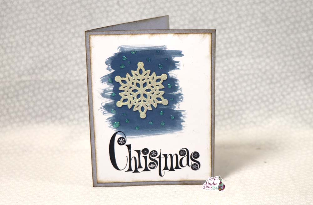 Chipboard Snowflake Watercolor Christmas Card
