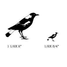 FF236D Magpies Rubber Stamps