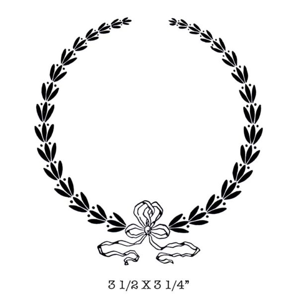 FF707F Laurel Wreath Rubber Stamp